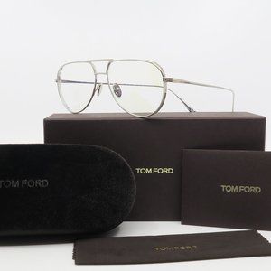 Tom Ford TF 5659-B 018 New Silver Unisex Pilot Eyeglasses 56mm with box